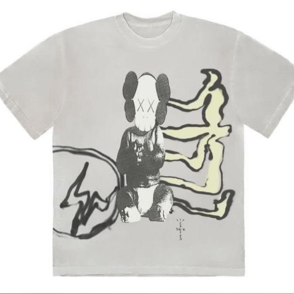 Travis Scott Cactus Jack + Kaws For Fragment Tee Men's Aged Yellow